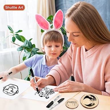 Shuttle Art Permanent Markers, 30 Pack Black Permanent Marker set,Fine Point, Works on Plastic,Wood,Stone,Metal and Glass for Doodling, Marking - Image 6