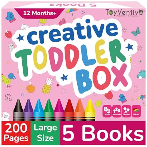 TOYVENTIVE Toddler Coloring Books & Crayons, Toys & Birthday Gifts for 1+,2,3,4 Years Old Girls, Toddlers & Preschoolers Ages One,Two,Three,Four year olds - Image 1