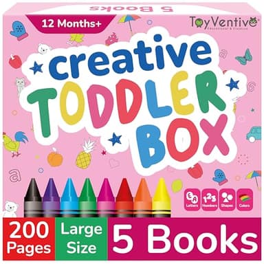 TOYVENTIVE Toddler Coloring Books & Crayons, Toys & Birthday Gifts for 1+,2,3,4 Years Old Girls, Toddlers & Preschoolers Ages One,Two,Three,Four year olds - Image 1