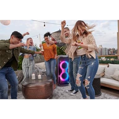 JBL PartyBox 710 -Party Speaker with Powerful Sound, Built-in Lights and Extra Deep Bass, IPX4 Splash Proof, App/Bluetooth Connectivity, Made for Everywhere a Handle Wheels (Black) - Image 2