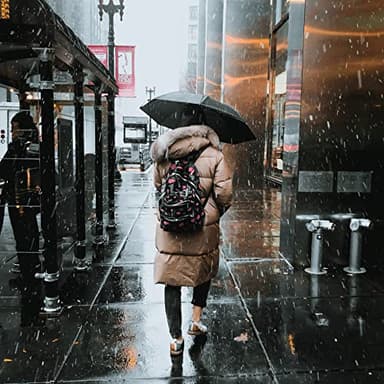 NPCQUN Travel Essentials Umbrella Windproof Compact Collapsible Light, Automatic, Strong and Portable, Wind Resistant, Folding Small Umbrella for Rain Black - Image 3