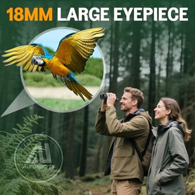 Aurosports 16x32 Compact Binoculars for Adults and Kids - High Powered Small Binoculars with Low Light Vision - Easy Focus Lightweight binos for Bird Watching Hunting Travel Hiking - Image 3