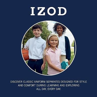 IZOD Big Boys School Uniform Flat Front Twill Pants, Burnished Khaki, 8 Slim - Image 4