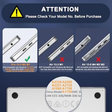 MOSISO Compatible with MacBook Pro 13 inch Case M2 2025, 2024, 2023, 2022-2016 A2338 M1 A2251 A2289 A2159 A1989 A1708 A1706, Plastic Hard Shell&Keyboard Cover&Screen Film&Storage Bag, Bright Rose - Image 2