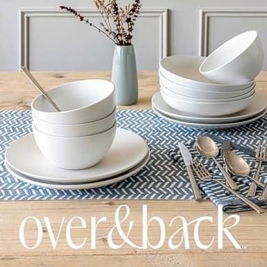 over&back 18x108 Printed Cotton Table Runner - Washable Table Runners for a Custom Home Decor Tablescape - Perfect for Coffee Table, Dinner Table, Living Room, and More - Blue Herringbone - Image 7