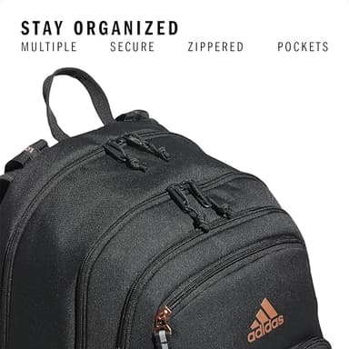 adidas Prime Backpack for Work, Travel Bag for Women and Men with Padded Compartment for Laptop, Carbon Grey/Rose Gold/2, One Size - Image 3