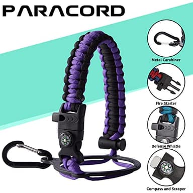 DIGJUPER 32 oz Water Bottles with Straw & Spout Lid, Paracord Handle & Strap, Double Wall Insulated Flask Water Bottle, Reusable Wide Mouth Gym Water Bottles for Women and Men for Fitness Sports - Image 6