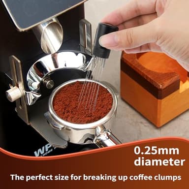 WDT Tools Espresso Puck Screen, 58mm Espresso Accessories Kit - 150μm Puck Screen Set, 0.25mm 316 Stainless Steel 8 Needles Coffee Distribution Stirrer, 58mm Portafilter Dosing Ring for Barista Black - Image 4