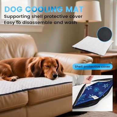 PatiencET Dog Cooling Mat, 19'' x 19'' Pet Cool Mat for Dogs and Cats, Durable Water Injection Dog Cooling Pad for Summer, Pet Cool Bed with Removable Cover for Indoor Outdoor - Image 2