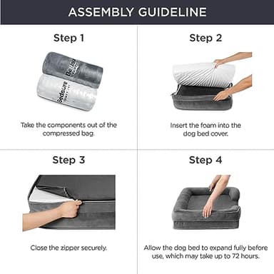 Bedsure Orthopedic Dog Beds Large Sized Dog - Washable Large Dog Cat Bed Waterproof, Comfort Dogs Couch Sofa with Washable Removable Cover, Pet Bed with Nonskid Bottom, Dark Grey, 35" - Image 7