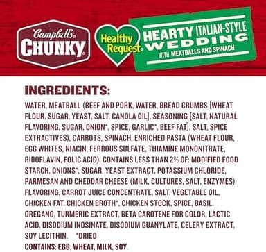 Campbell’s Chunky Healthy Request Soup, Hearty Italian Wedding Soup with Meatballs and Spinach, 18.6 Oz Can (Case of 12 - Image 3