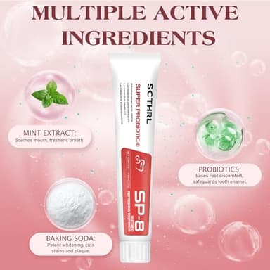 SP-8 Probiotic Ultra Whitening Toothpaste Upgraded, SP-8 New Version Fluoride-Free & Probiotic-Infused Formula for Oral Health, Teeth Whitening & Gum Care & Fresh Breath Probiotic Toothpaste for Adult - Image 2