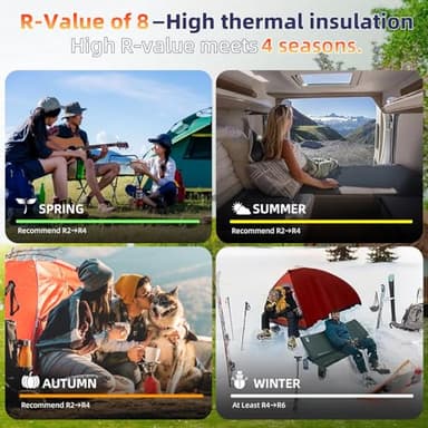 INVOKER Camping Sleeping Pad 2.75” Memory Foam Fast Self Inflating Insulated Durable Camping Mat Air Mattress with Pillow，for Tent, Traveling, Car, Camping, Grey - Image 6