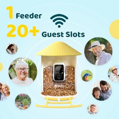 NETVUE by Birdfy Smart Bird Feeder with Camera, Bird Watching Camera, Auto Capture Motion Videos & Instant Notifications, Wireless Camera for Outdoor, Ideal Gift for Backyard Birder, Yellow - Image 4
