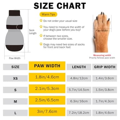 SCENEREAL Dog Socks to Prevent Licking Paws for Hardwood Floors Anti Slip, Dog Grippy Socks Shoes for Senior Small to Large Dogs, Dog Boots & Paw Protectors for Hot/Cold Scratching Pavement - Image 4