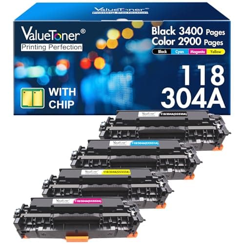 304A Toner Cartridge Replacement for HP 304A for Canon 118 CP2025DN CM2320N CM2320NF CM2320FXI MFP MF8580CDW MF8350CDN MF8380CDW MF726CDW LBP7660CDN LBP7200CDN Printer (Black, Cyan, Magenta, Yellow) - Image 1