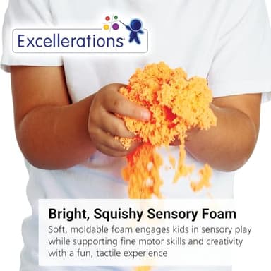 Excellerations Spectacular Sensory Foam - Orange, 1.1 lb (500 g), Interactive Toy for Kids, Tactile Exploration, Mess-Free Kinetic Foam for Sensory Play, Calm-Down Tool, Classroom or Home School Use - Image 2