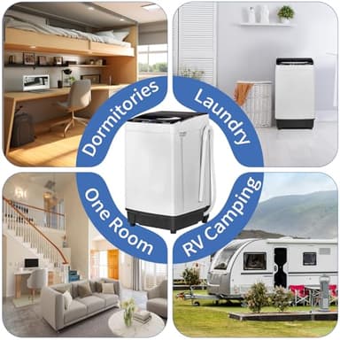 Winado White 15.6Lbs Top Load Portable Washer, 10 Wash Programs, 8 Water Levels, 2-in-1 Washer and Dryer Combo, High Efficiency, Fully Automatic, Low dB Noise, Ideal for Apartments, RV, Camping - Image 8