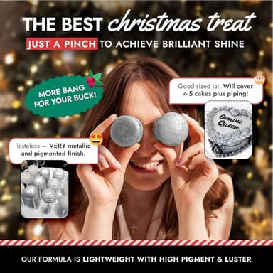 MONÉGASQUE Silver Edible Glitter for Drinks 15g – Edible Glitter for Cakes & Cocktails - Christmas Drink & Cocktail Shimmer - Silver Luster Dust for Cocktail, Cake Decorating, Food Decorations Spray - Image 5