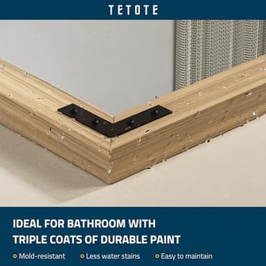 TETOTE 60 x 36 Natural Wood Mirror for Bathroom Wall/Bedroom/Living Room/Entryway Farmhouse Rustic Bathroom Vanity Mirror for Wall Waterproof (Horizontal/Vertical Mounted) - Image 3