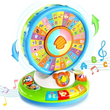 Toys for 1 2 3 Years Old Boys Girls, Musical Spin & Sing Alphabet Zoo with Lights & Sounds, Learning Educational Toys for Toddler 1-3, Christmas Birthday Gifts for Baby Kids Age 6-9-12-18 Months - Image 8