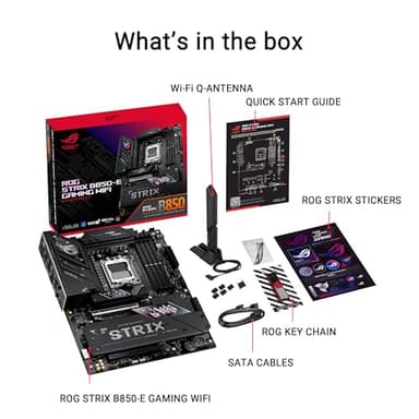 ASUS ROG Strix B850-E Gaming WiFi AMD AM5 B850 ATX Motherboard 16+2+2 Stages, Dynamic OC, Core Flex,DDR5 w/AEMP, WiFi 7, 5X M.2, 5G LAN, PCIe® 5.0,USB4®, USB 20Gbps Type-C®,AI OC, AI Networking,Black - Image 6