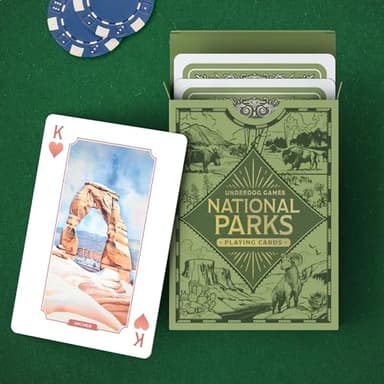Underdog Games National Parks Themed Playing Cards | 52 Pieces of Stunning Custom Art | Unique Park for Every Card in The Deck - Image 2