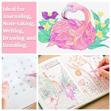 Lelix 30 Colors Felt Tip Pens, Medium Point Pastel Colored Pens, Felt Tip Markers Pens For Journaling, Writing, Note Taking, Planner Coloring, Perfect for Art Office and School Supplies - Image 6