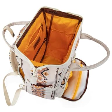 Wrangler Diaper Bag Backpack Aztec Travel Backpack Purses Western Multi-Function Baby Bags for Mom with Waterproof Insulated Pockets - Image 6