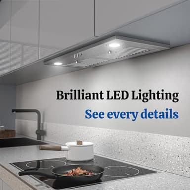 FIREGAS Range Hood Insert 30 Inch, 450 CFM Ducted/Ductless Convertible Built-in Kitchen Vent Hood, Stainless Steel Stove Hood with 3 Speed Exhaust Fan & Baffle Filters - Image 5