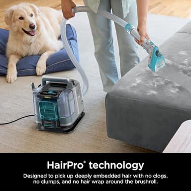 Shark StainStriker HairPro Portable Carpet, Upholstery & Area Rug Cleaner, Self-Cleaning, Stain, Hair & Odor Remover, Perfect for Pets & Car Interiors, 3 Tools & Pet Cleaning Solution, Teal, PX253BRN (Renewed) - Image 5