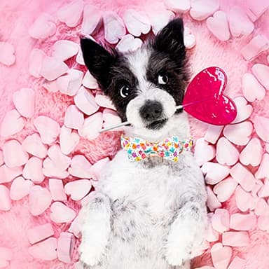Elegant Little Tail Mother's Day Heart Dog Collar with Bow, Cute Pink Heart Pattern, Adjustable Dog Collar for Small Dogs, Cotton Material, Unique Bow Design, Versatile for Different Occasions - Image 5