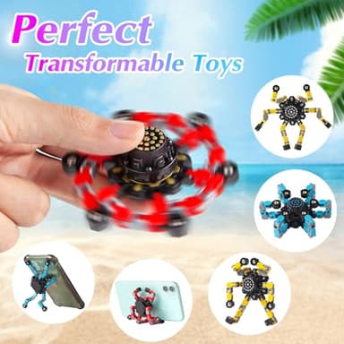 Gokeey Transformable Fidget Spinners for Kids and Adults Stress Relief Sensory Toys for Boys and Girls Fingertip Gyros for Kids Classroom Birthday Party Favors - Image 7