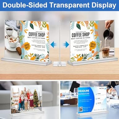 Acrylic Sign Holder 7x5, 6 Pack Clear Double Sided Table Menu Display Stand Suitable for Restaurants, Office, Store, Hotels - Image 4