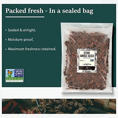 Soeos Star Anise Seeds 16 ounce (1 lb), Whole Chinese Star Anise Seed, Fresh and Pure Star Anise Pod, Non-GMO, Star Anise Spice for Desserts and Wines - Image 4