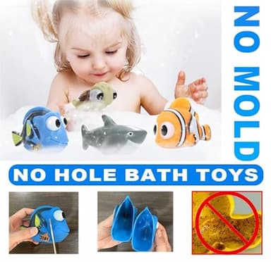 ISEAINNO Bath Toys for Kids No Hole Mold Free Bath Toys for Toddlers with Storage Bag for Bath Shower Birthday Gifts Summer Beach Pool Activity, Perfect for Children's Day Present - Image 3