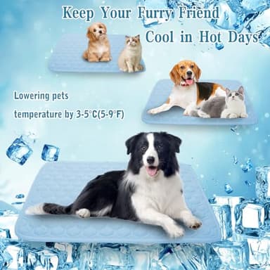 dgdgbaby Cooling Mat for Dogs Thicken Pad for Cats,Rabbit&Medium,Large Dogs Internal Arc-Chill Cool Fiber Dog Cooling Mat Non-Slip Washable Summer Pet Outdoor Bed - Image 9