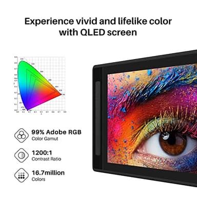 HUION KAMVAS Pro 16 2.5K QHD Drawing Tablet with Screen QLED Full-Laminated Graphics Tablet with Battery-Free Pen, 15.8-inch Digital Art Tablet Compatible with Mac, PC, Android & Linux - Image 4