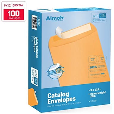 Aimoh 9 X 12 Self-Seal Brown Kraft Catalog Mailing Envelopes - 28lb - 100 Count, 9x12 Inch (38300) - Image 7
