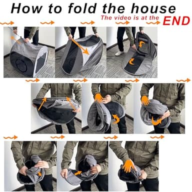 LUCKITTY Portable Cat Playpen, Delivery Room, Enclosure, Postoperative Recovery, House Design for Better Standing, Foldable Pet Tent for Indoor and Outdoor Use, Cat Houses & Condos Light Gray - Image 3