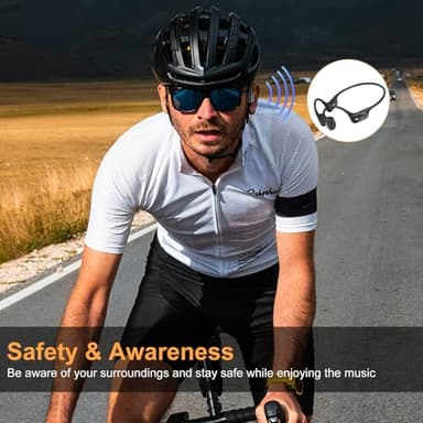 RR SPORTS Bone Conduction Bluetooth Headphones-SwimBeats,IP68 Waterproof Swimming Headphones with 32GB MP3 Player, Lightweight Open Ear Design for Swimming/Surfing/Marathon/Cycling(Black) - Image 6