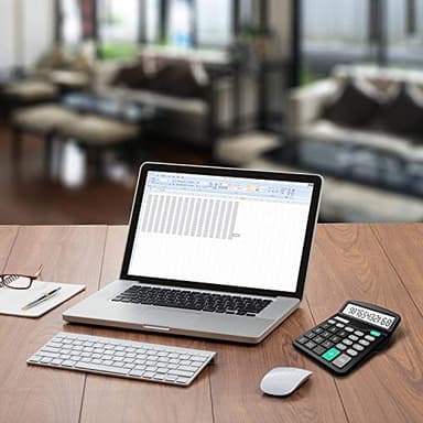 Calculator, Splaks 2 Pack Standard Functional Desktop Calculators Solar and AA Battery Dual Power Electronic Office Calculators with 12-Digit Large Display (1 Basic Black&1 Updated Silver) - Image 6