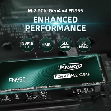 Fikwot FN955 1TB NVMe SSD M.2 2280 PCIe Gen4x4, Up to 7300MB/s, 3D NAND TLC Flash Internal Solid State Drive, Configure SLC Cache, Storage and Memory Expansion for PS5 Laptop Desktop - Image 5