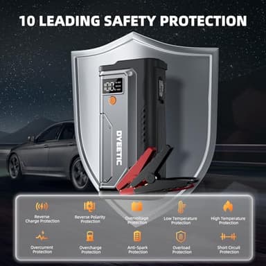 Dyeetic 6000A Jump Starter, 12V Portable Car Jump Starter Battery Pack (All Gas and 10.0L Diesel Engines), 26800mAh Lithium Jump Box with Booster, LED Light, Jumper Cable - Image 5