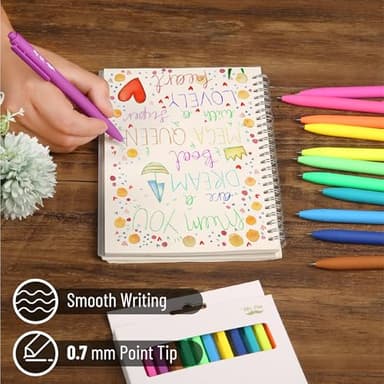 Mr. Pen- Retractable Gel Pens, 12 Pack, Bright Color Ink Gel Pens, Gel Pen Fine Point 0.7mm, Retractable Pens - Image 3