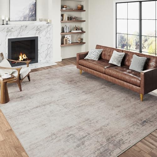 HUGEAR 6x9 Rugs Machine WashableGray Hallway Large Area Rug Indoor Accent Rug Abstract Low Pile Carpet Distressed Throw Aesthetic Rug Bedroom Living Room Office Dining Room Kitchen Laundry Room - Image 1