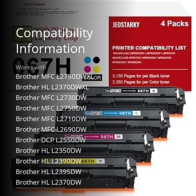 Jeostarky TN760 Toner for Brother Printer Compatible Replacement for Brother TN-760 TN730 TN-730 for MFC-L2710DW DCP-L2550DW MFC-L2750DW HL-L2350DW HL-L2395DW HL-L2390DW HL-L2370DW (Black 2-Pack) - Image 3