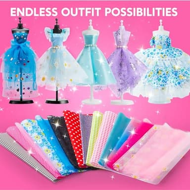 Klever Kits 400+PCS Fashion Design Crafts for Kids, Art and Crafts, DIY Sewing Kits with 3 Mannequins for Girls Aged 8-12, Birthday Presents, Toys for Kids - Image 7