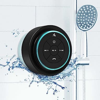 XLeader, Upgraded, Pro Shower Speaker, Certified IPX7 Waterproof Bluetooth Speaker with Suction Cup, Hook Clip, Built-in Mic, Crystal Sound&Rich Bass, up to 12H Playtime, Ideal Gifts - SoundAngel Mate - Image 1