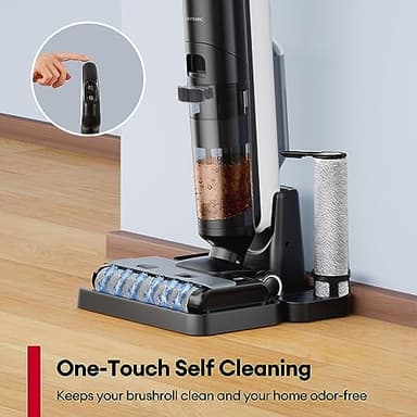 Ultenic Wet Dry Vacuum Cleaner,Cordless Vacuum Mop Combo with Self-Cleaning,Smart Mess Detection,50mins Runtime,3-in-1 Vacuum Mop for Hard Floors,Edge Cleaning,LED Display,Black,AC1 Elite - Image 4